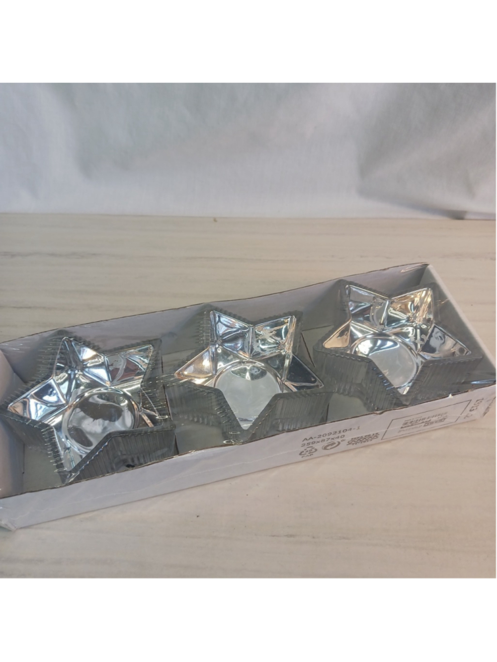 3 IKEA star glass tea light votive holders Vinter 2018 New In Box Classic